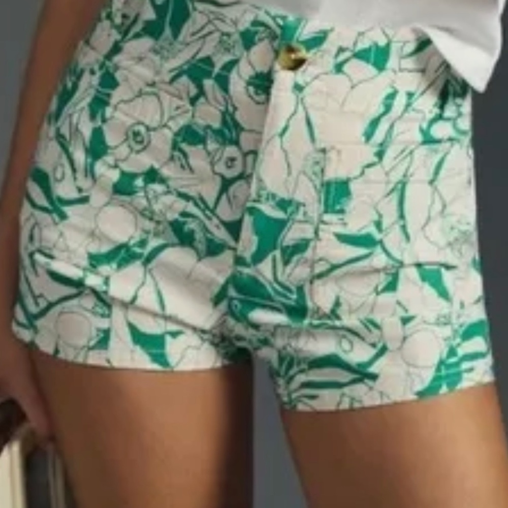 Anthropologie Maeve the Colette pattern high rise shorts with pockets